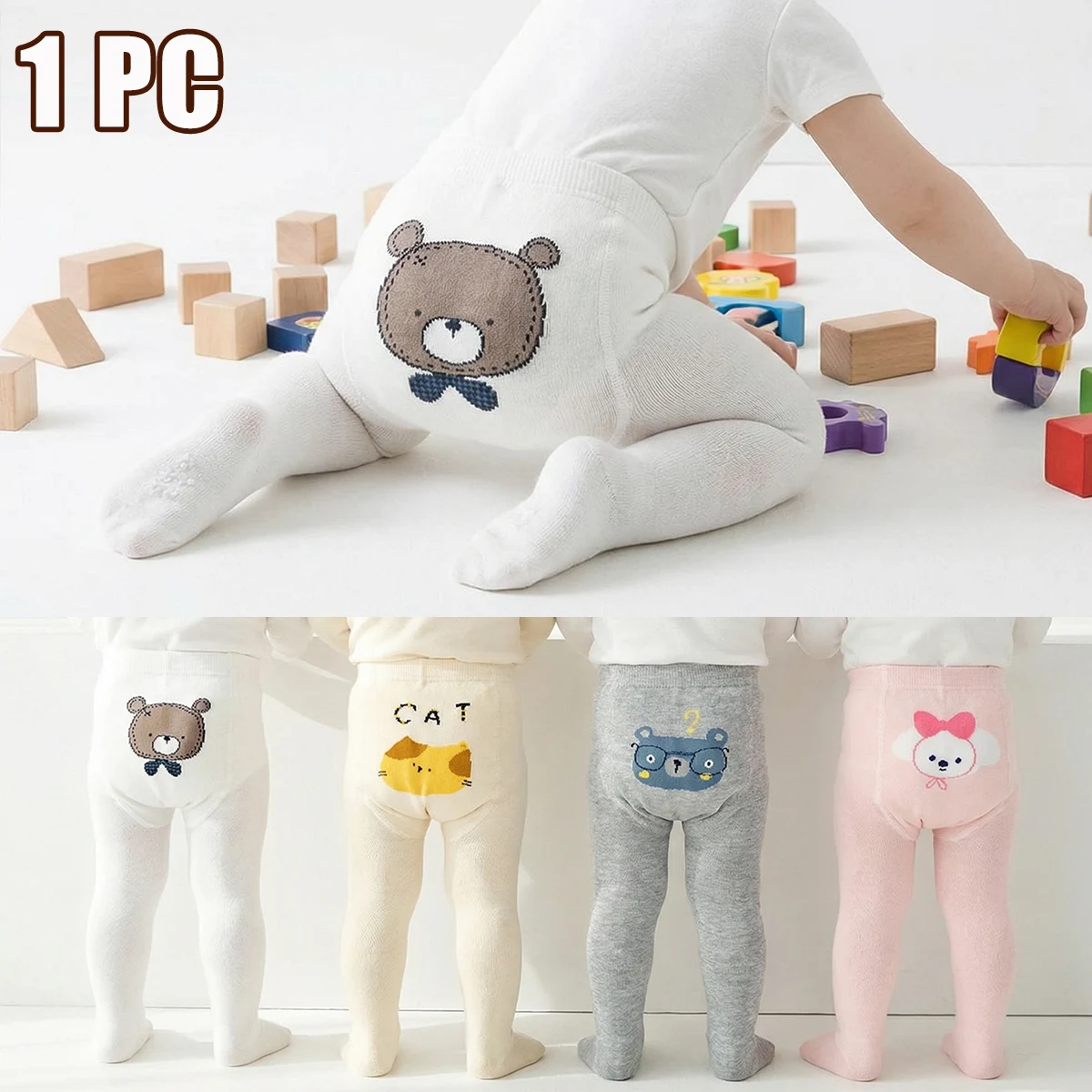 1 PC Baby Tights, Cute and Cartoon-Styled, with a Moderate Thickness. They Are Soft and Skin-Friendly, Suitable for Infants