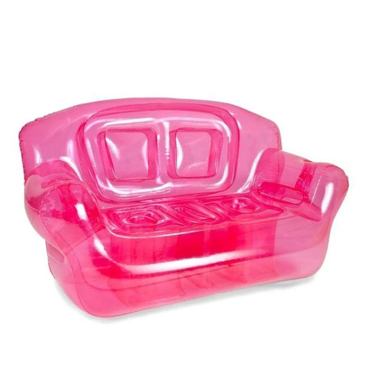 Custom Transparent PVC 2 Person Inflatable Couch Blow up pink Inflatable Sofa Chair Corner Sofa Armchair air Sofa