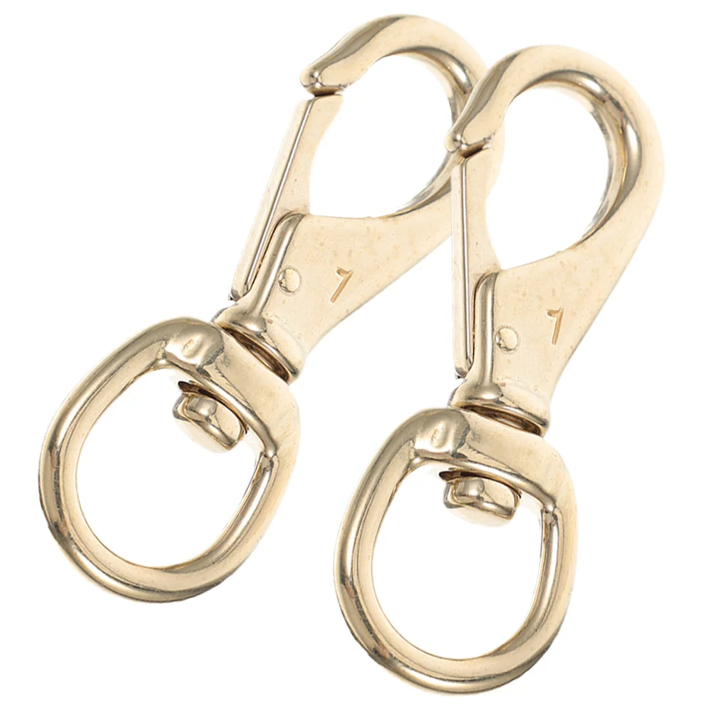 

2pcs BrassSwivelHookBuckleKeychainHardwareClipLargeDogLobsterClawClaspPurseSuppliesMetalHookLanyardSnapBagClipsTeachingEquipment