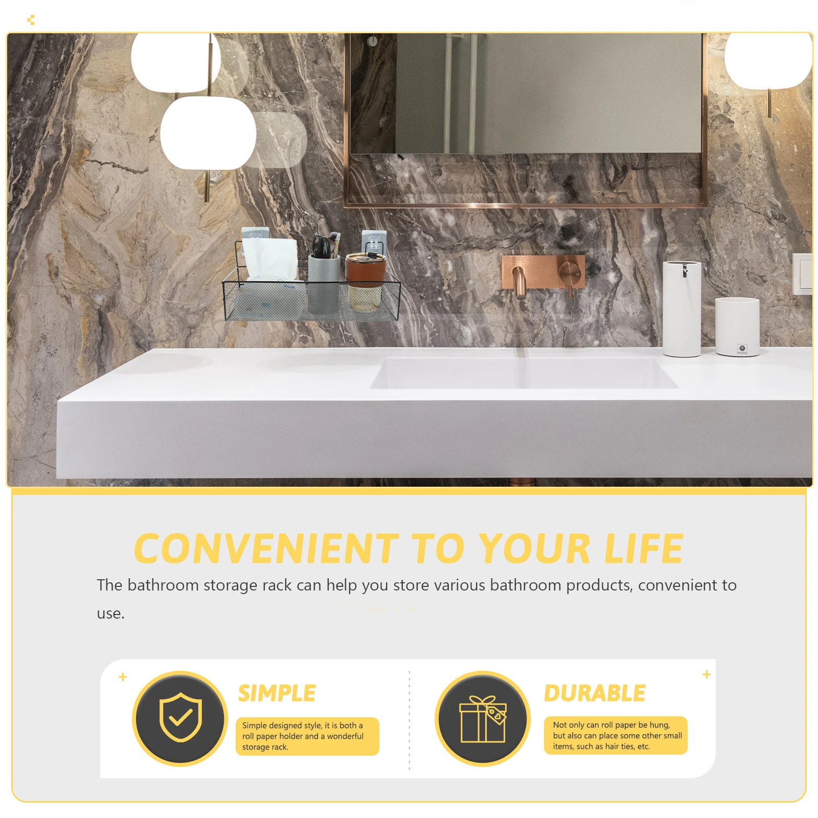 

Wall Mount Storage Rack Hanging Basket Wire Baskets Bathroom Metal Shower Iron Kitchen Spice Shelf Large Capacity Strong Load