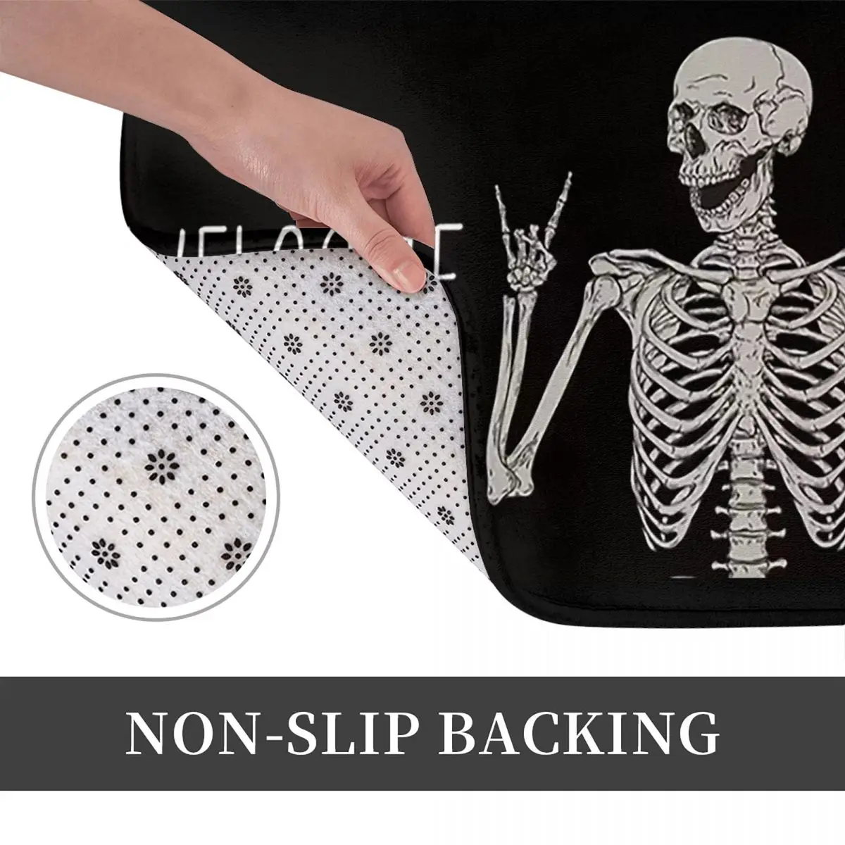 Halloween Dance Skeleton Anti-slip Doormat Floor Mat Carpet Rug for Kitchen Entrance Home Bathroom Living room Footpad Mats