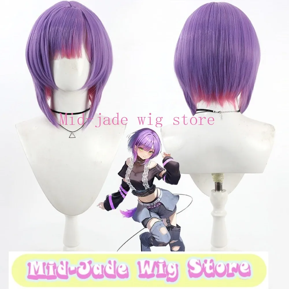 Towa Cosplay Wig Purple Pink Gradient Hair with Simulated Scalp for Birthday Celebration Party