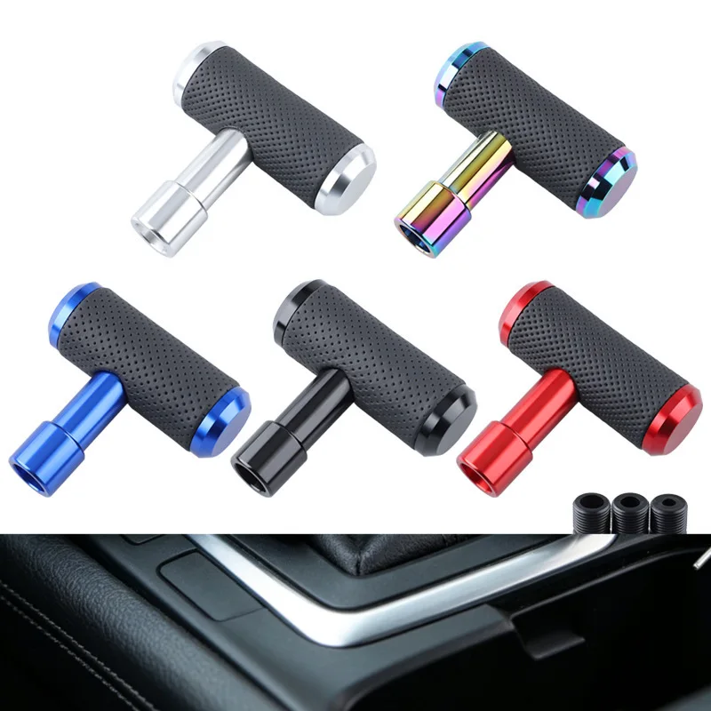 Universal 5 6 Speed Car Aluminum Cover Gear Shifter Knob Manual Automatic Round Ball Shape Shifter Handle Stick Head Lever AT MT