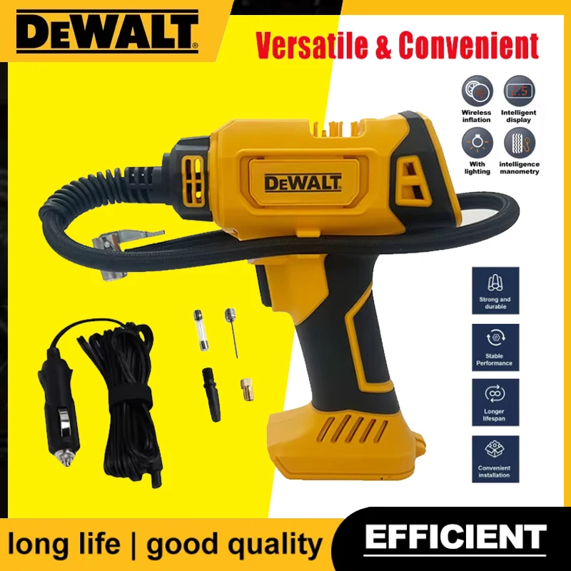 

DEWALT аккумуляторный воздушный компрессор, автоматический насос для накачивания шин, беспроводной электрический насос с цифровым манометром для автомобиля, велосипеда