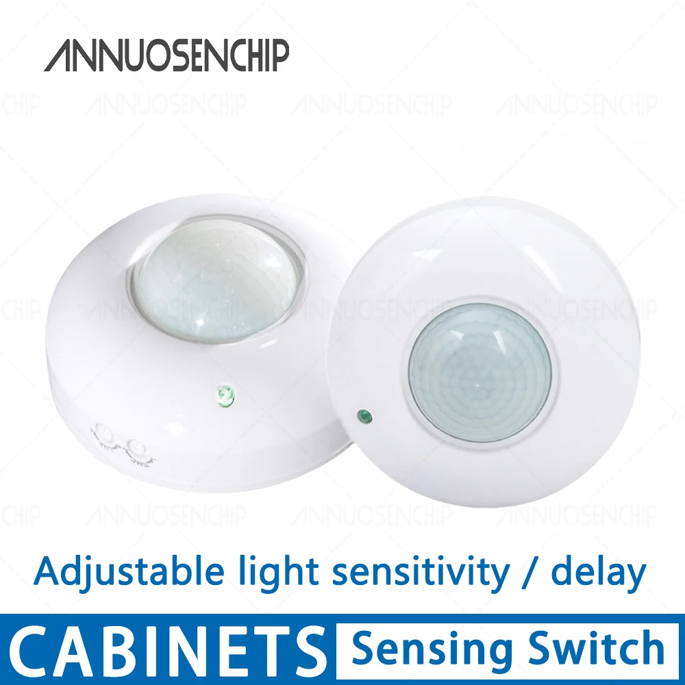 220V round Ceiling-Mounted Human Sensor Switch with Adjustable Time Light Distance Sensor for Corridor