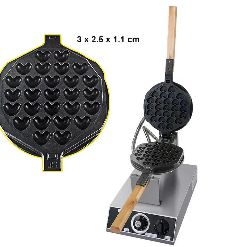 Intelligent Digital Heart Shaped Eggettes Waffle Making Electric Heart Egg Waffle Machine Bubble Waffle Maker Commercial