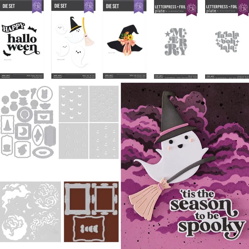 Merry Better Press Witch’s Hat Metal Cutting Die And Stencil Scrap Booking Background DIY Decoration Craft Embossing Stencil