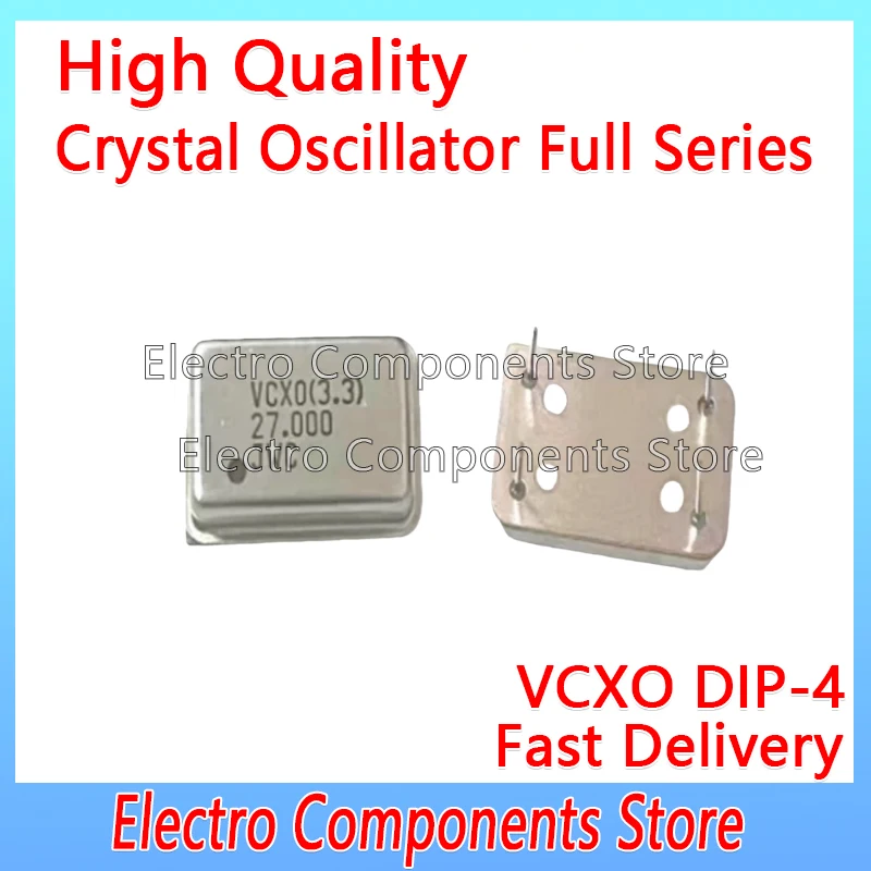 2PCS VCXO DIP-4 Rectangle Full Size 27MHZ 27M 27.000MHZ DIP-14 3.3V +-100ppm Voltage Controlled Crystal Oscillator HCMOS VCONT
