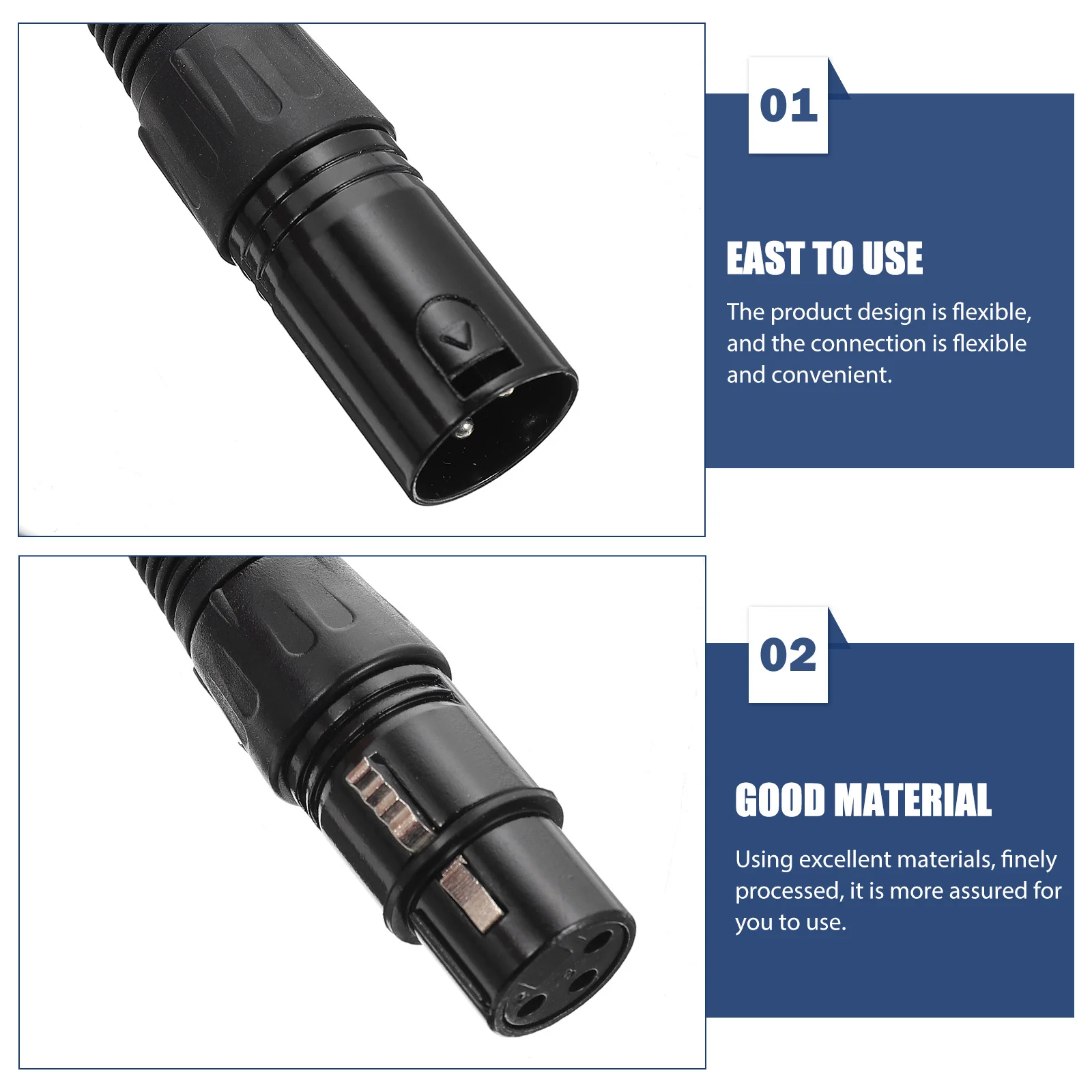 

Audio Cable For Mic Male To Male Connector High-Quality Microphone Line Compatible With Mixer Dmx Stage Lights Parties
