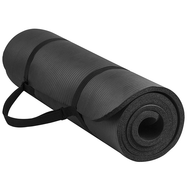 Extra Thick 10mm NBR Yoga Mat For Beginners Exercise Pilates Home Gym Fitness Yoga Studio Training Mattress Set Kit