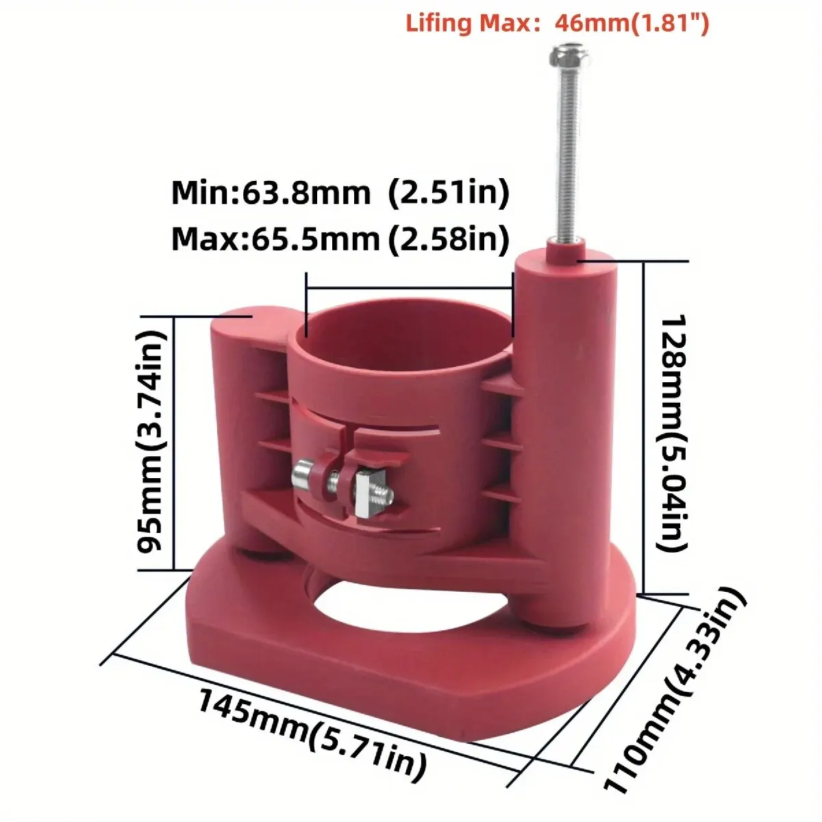 Router Lift System, High‑Strength Plastic Lift Base Plate, Rust‑Proof Precise Height Adjustment Jig for Woodworking Router Table