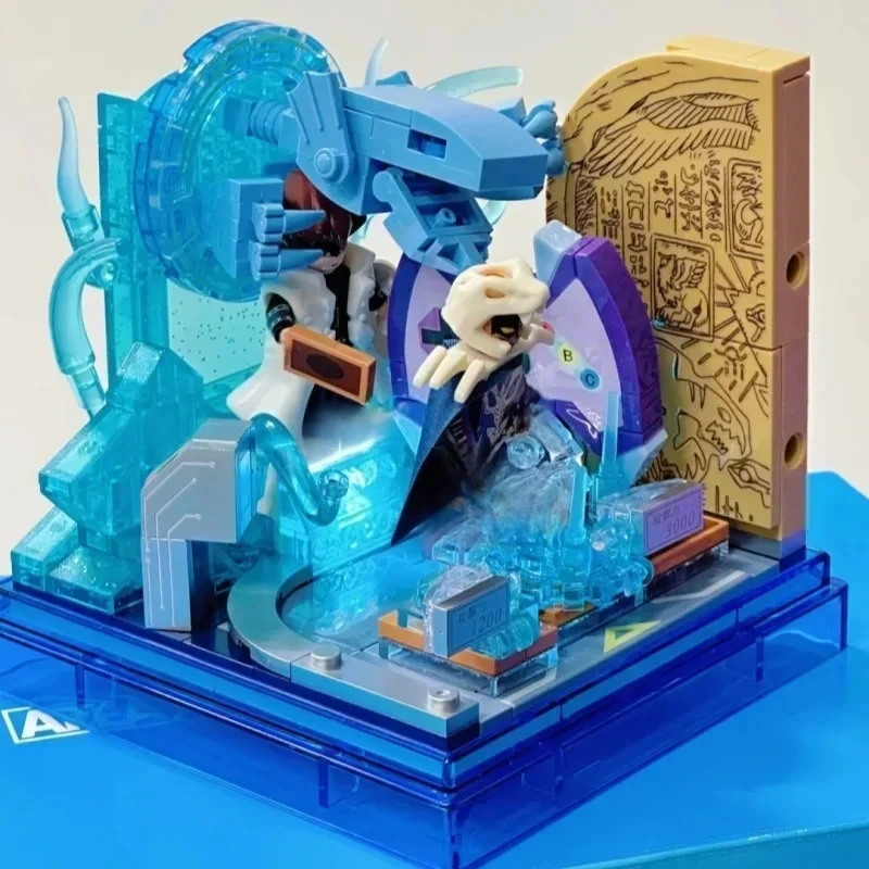 AREAX Yu Gi Oh Serie di blocchi di costruzione Yugi Muto Sky Castle Showdown Modello di giunzione Ornamenti giocattolo Regali di raccolta