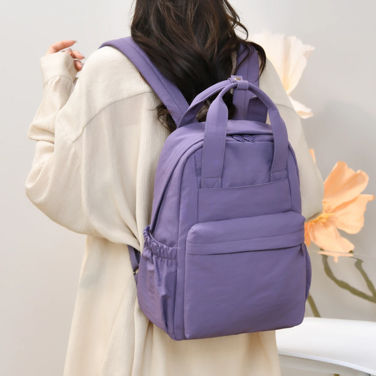 Outdoor Backpack for Women, Stylish Hiking Backpack, Solid Color Commuter School Bag for College Students, Middle School Students, High School Students, Carry-On Bag Without Checked-In Baggage