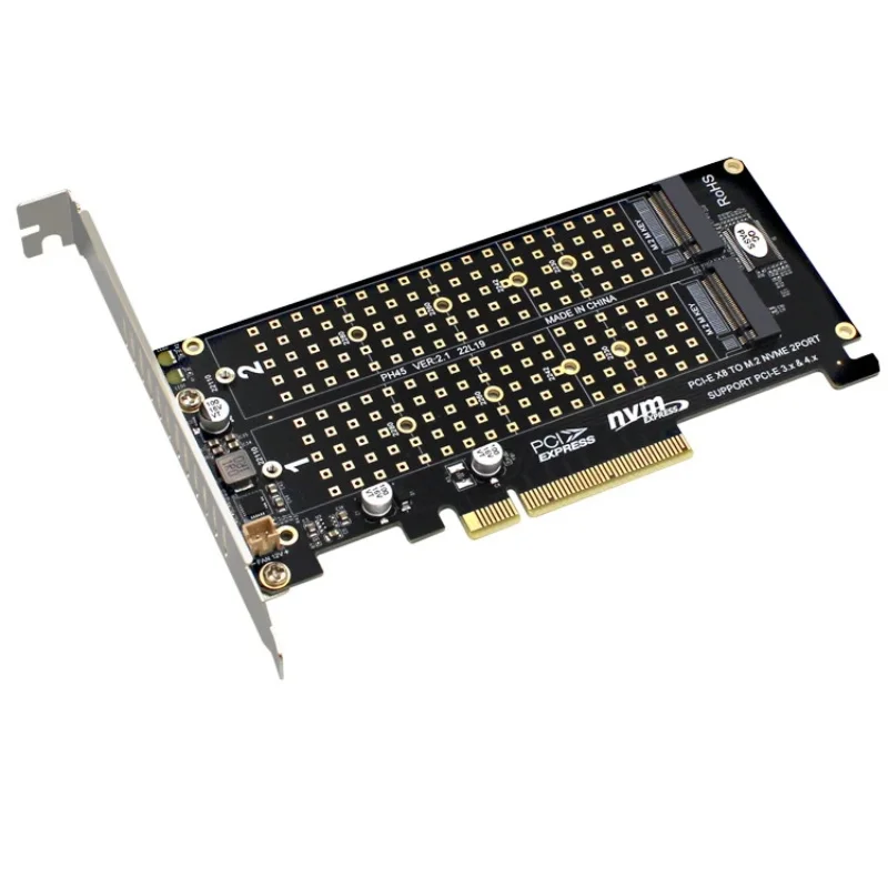 Imagem -02 - Dupla M.2 Nvme Pcie x8 Split Card com Pcie 4.0 Suporte para Ssd Adaptador de Expansão Raid na Placa Mãe