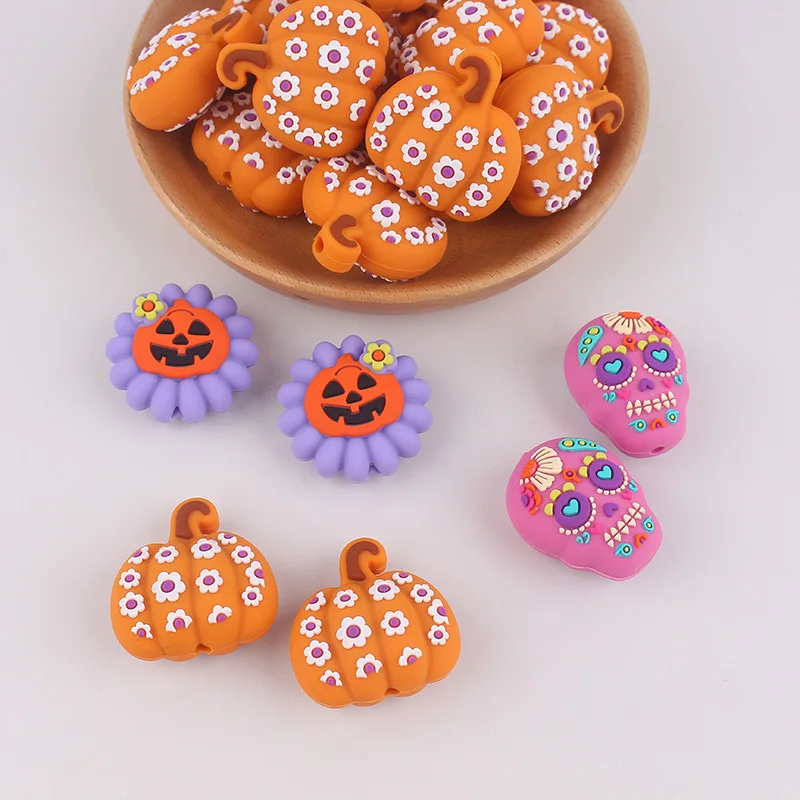 20/50pcs New Silicone Focal Beads Baby Teether Beads Teething Chew Toys DIY Pacifier Chain Jewelry Bracelet Pens Accessories