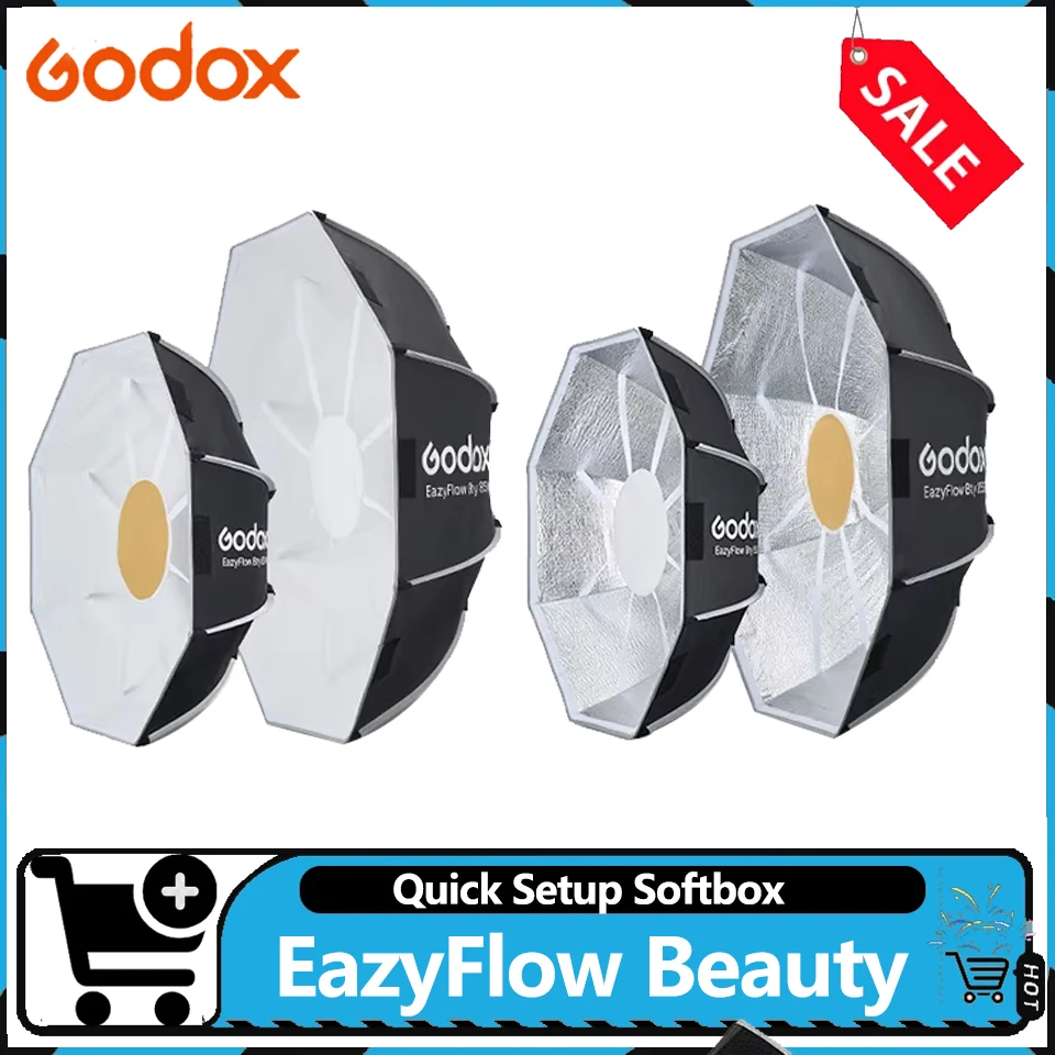 Godox EazyFlow Beauty Dish 65cm/85cm Quick Setup Portable Foldable Studio Softbox for Photography Studio