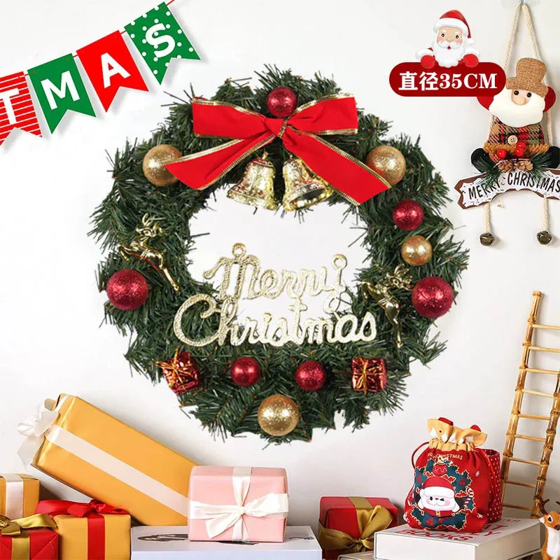 

Rustic Reindeer Christmas Wreath - Indoor Outdoor Door Wall Hanging Decor Xmas Party Home Festival Ornament