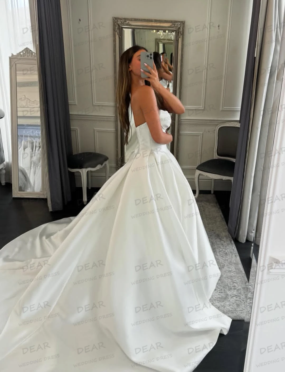Luxury Wedding Dresses Sexy Sweep Train Women's A Line Sweetheart Fluffy Bridal Gowns Sleeveless свадебное платье Customized