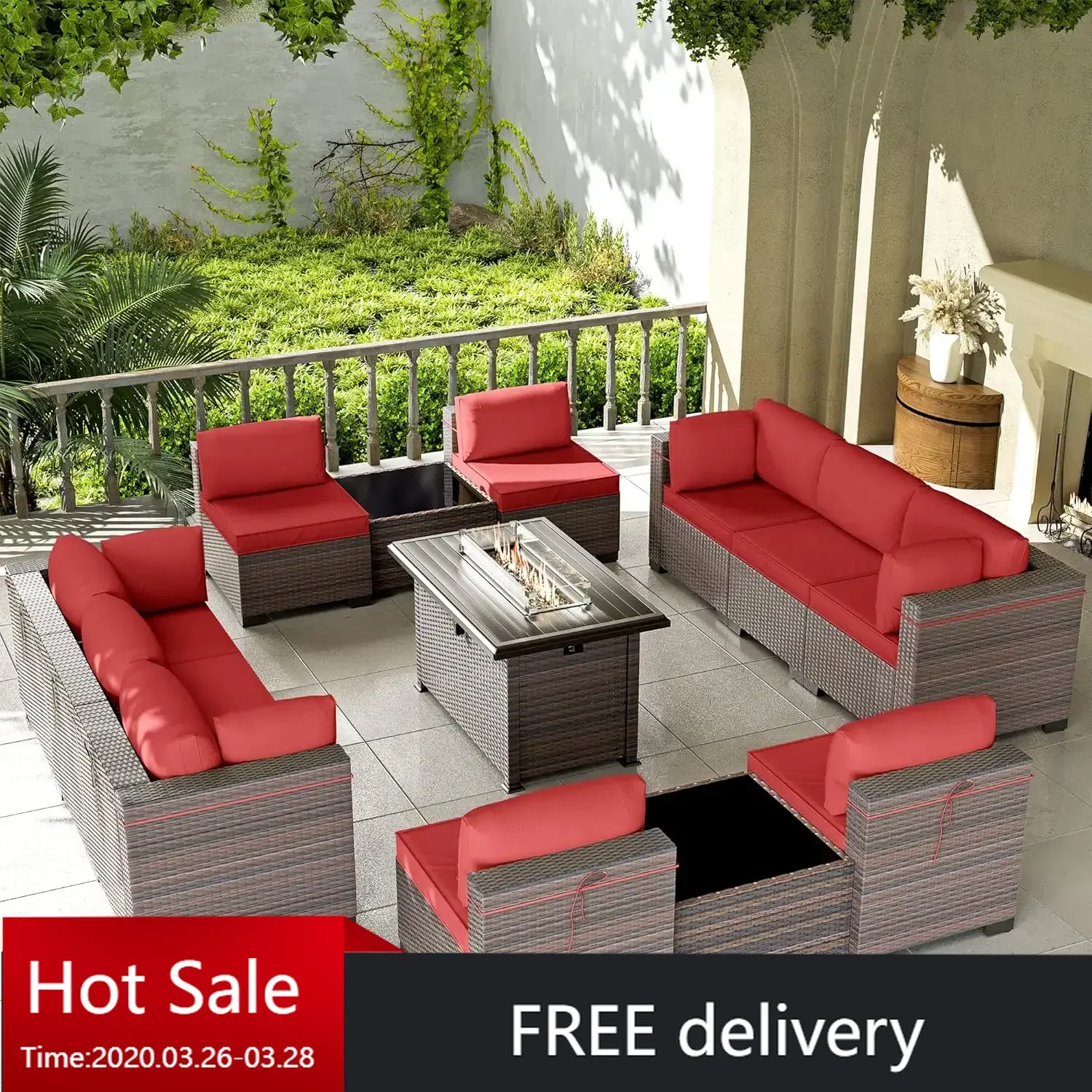 13 Pieces Outdoor Patio Furniture Set w/ 43