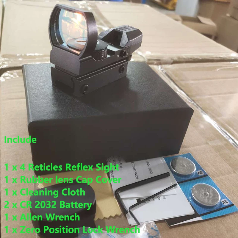 MidTen Red Dot Sight 4 Adjustable Reticles with Rail Mount Shooting Aiming Optical Instrument Reflection Point Aiming