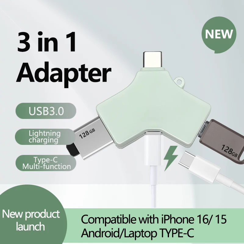 

Type-C Multifunctional Adapter for Mobile Phone External Connection with Keyboard Mouse USB Flash Drive Hard Drive And Headphone