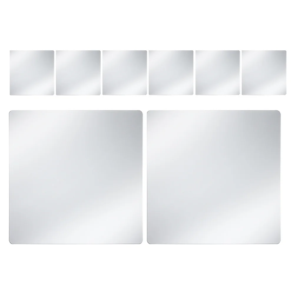 

8Pcs Acrylic Mirror Wall Stickers Self Adhesive Square Tiles 15x15cm Frameless Stick on Wall Mirror Mirrors Decal