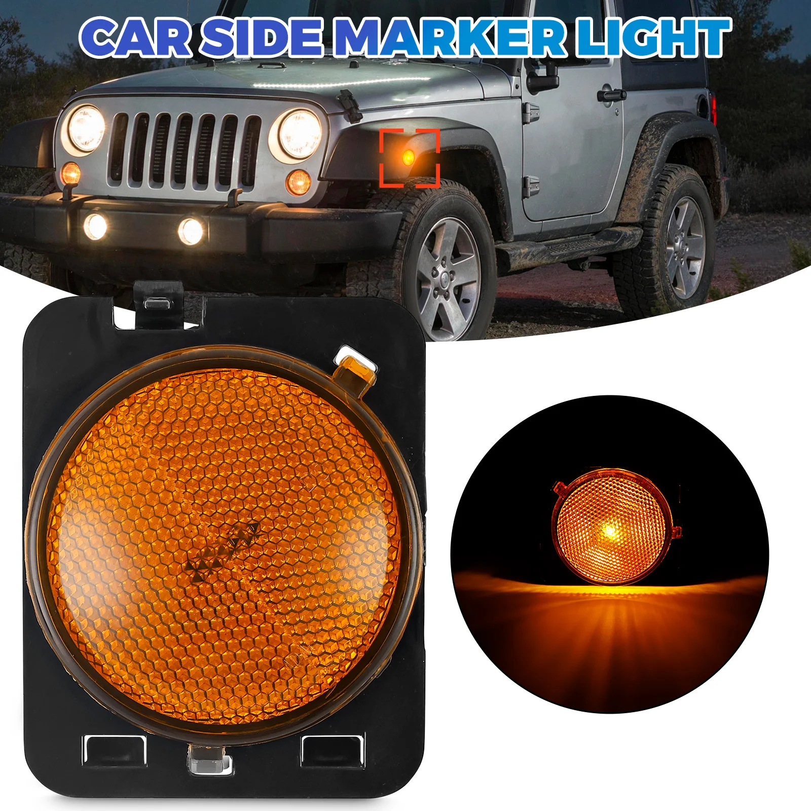 Przedni błotnik samochodu boczne światła obrysowe lampka kierunkowskazu lewa prawa dla Jeep Wrangler JK 2007-2018 55078145 AA 55078144 AA