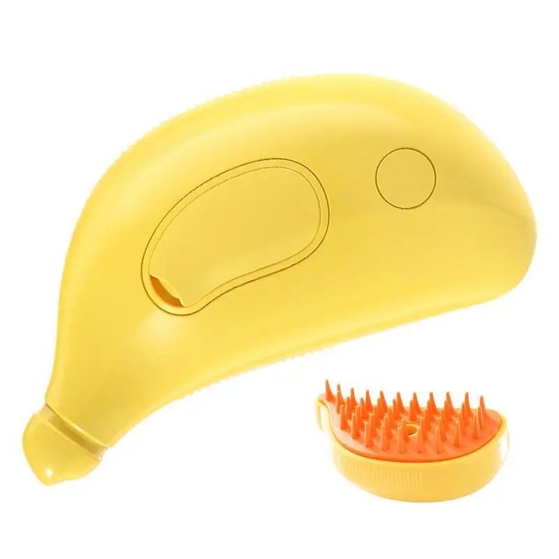 Spray Cat Cat Hair Brush Cute Banana Shape Hair Brush Cat Dog Pet Brush Massager Steaming Spray Massaging Comb Flyaway Hair