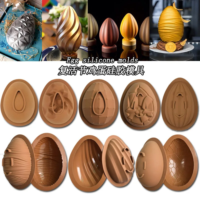 Easter Two-Piece Set Single Semicircle Egg Mousse Cake Mold DIY Chocolate Separator Silicone Baking Mold