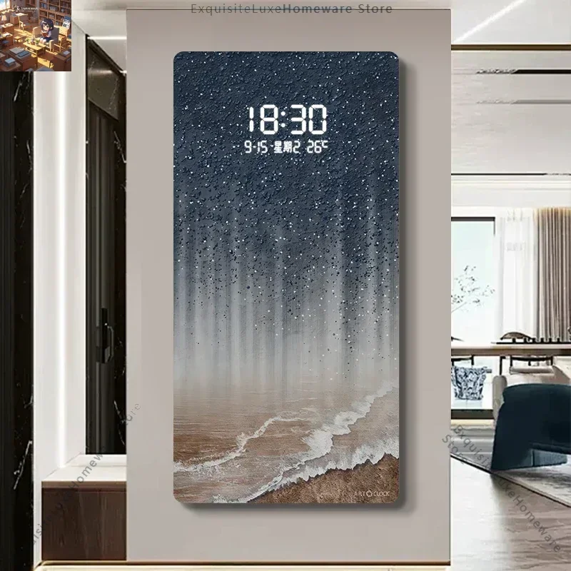 Digital Aesthetic Wall Clock Luxury Interior Classic Style Luminous Bedroom Clock Wall Art Mural Reloj Pared Room Decorations