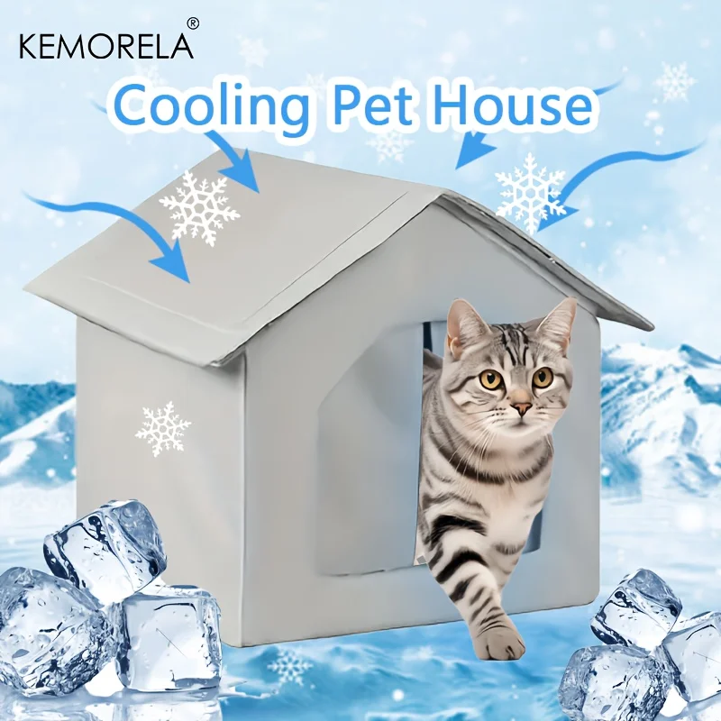 1PCS Ice Cooling Pet House for Cats And Dogs Year-Round Shelter Featuring an Integrated Ice Pack Cooling System for Cats And Dog