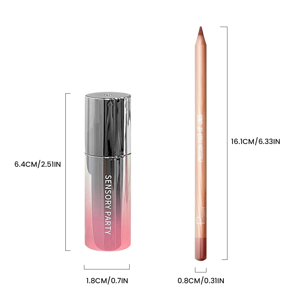 Set di matite labbra opache e lucidalabbra, 3 colori disponibili, abbinamento perfetto per idratare le labbra, adatto ai festival musicali quotidiani