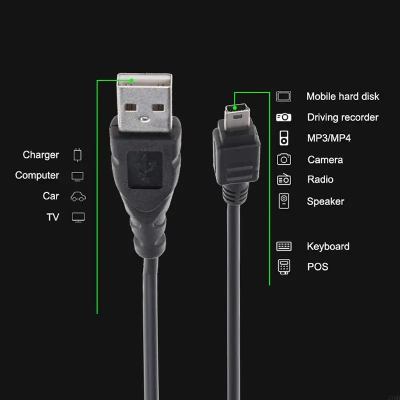 J78B Mini Kabel USB, 28AWG USB 2.0 Kabel USB Mini
