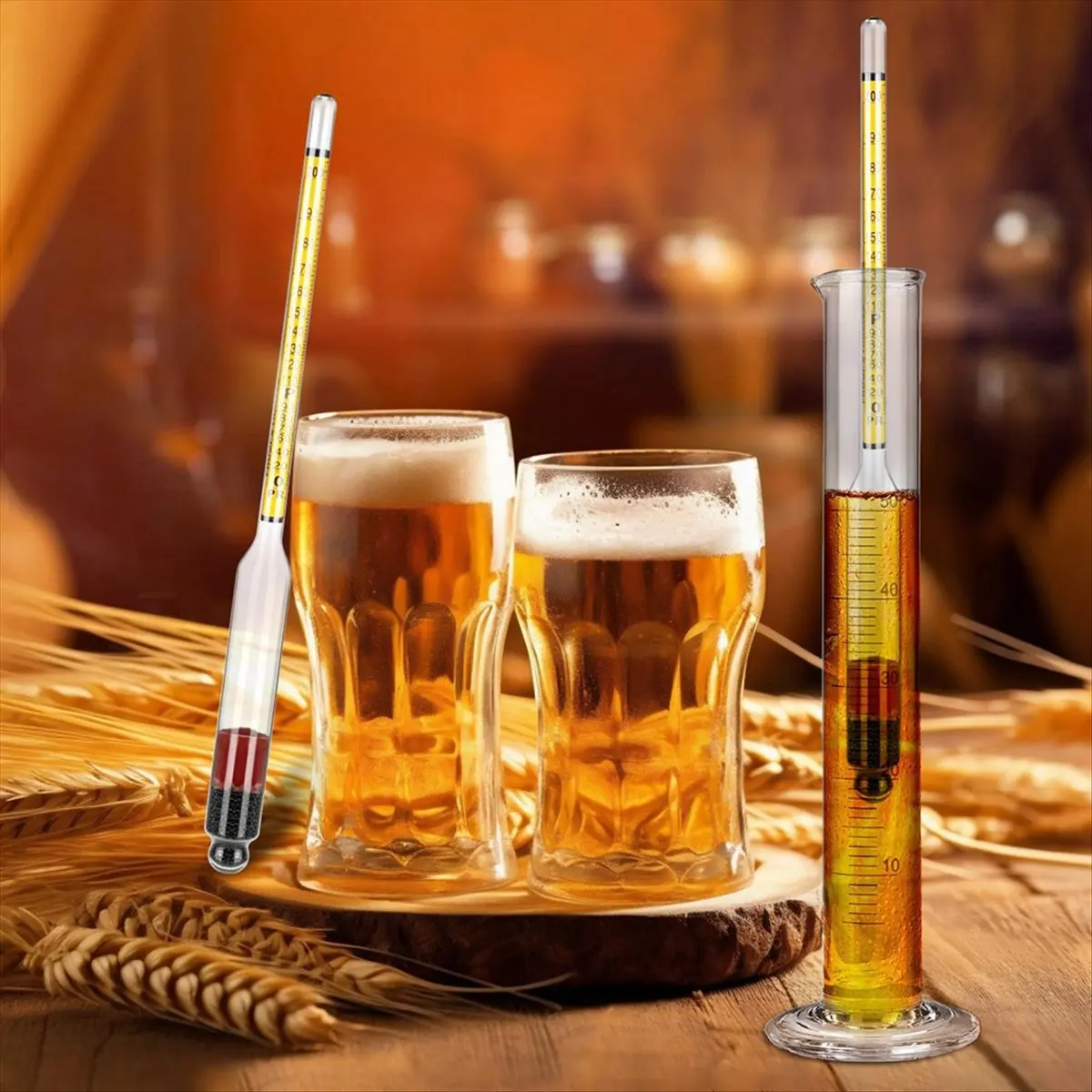 BHBL 4Pcs Hydrometer Alcohol, Alcohol Meter for Distilling Alcohol 0-200 Proof & 0-100 Tralle, Specific Hydrometer
