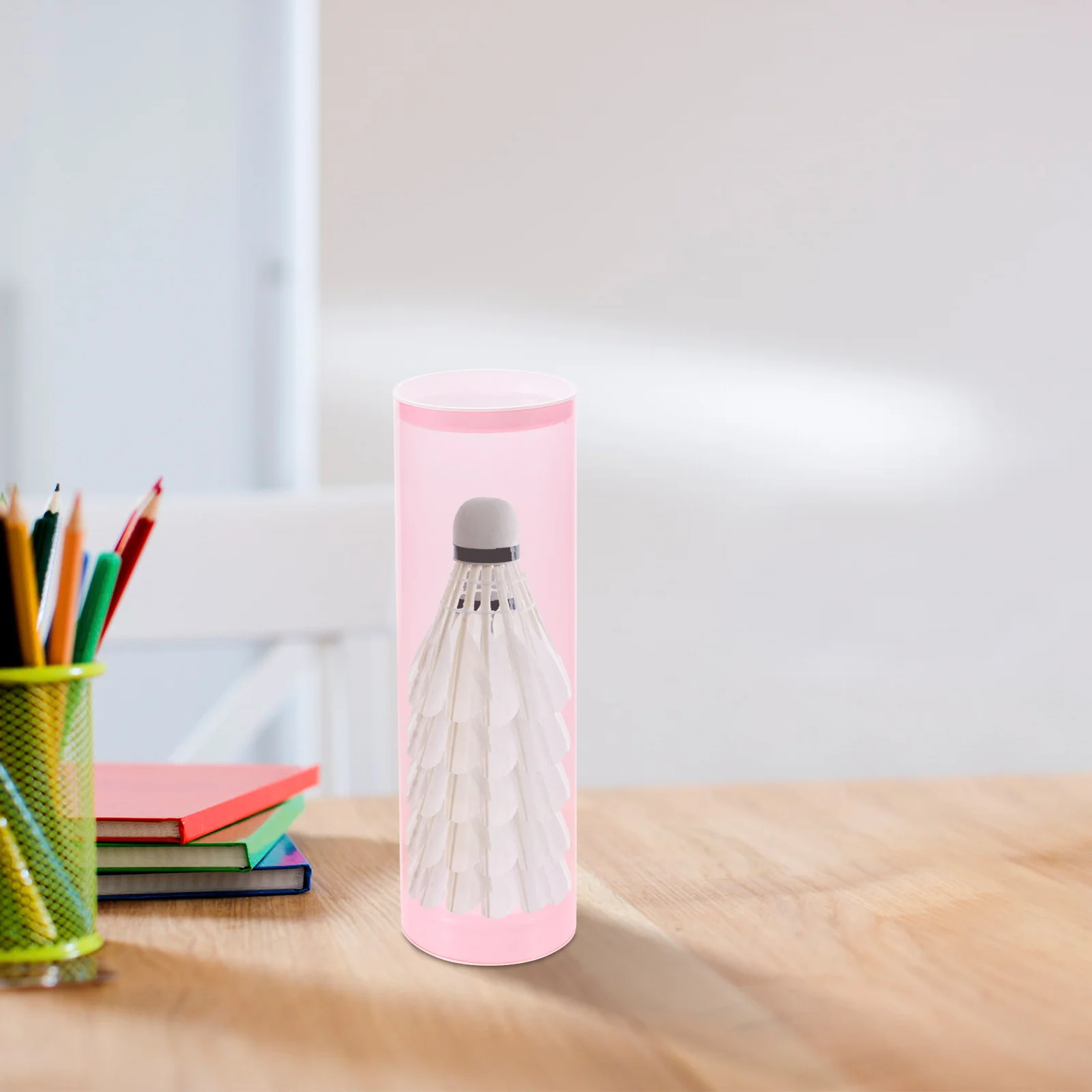 

Badminton Shuttlecock Storage Tube Transparent Ball Bucket with Lid Portable Tennis Ball Holder Dustproof Moisture Resistant