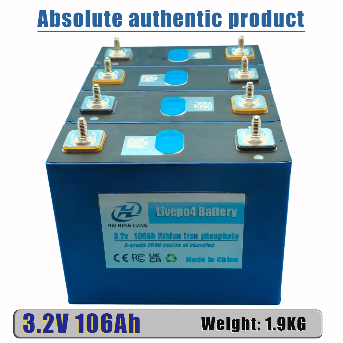 LiFePO4 3.2 فولت 106AH بطارية ليثيوم فوسفات الحديد ، بطارية تخزين الطاقة للسيارات ، بطارية قابلة للشحن لتقوم بها بنفسك الطاقة الشمسية #4