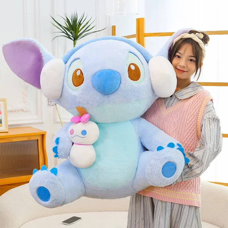 Pluszaki Disney Lilo & Stitch Kawaii Anime Lalki Stitch Angel 40-80cm Miękka Wypchana Poduszka Prezent Świąteczny dla Dzieci