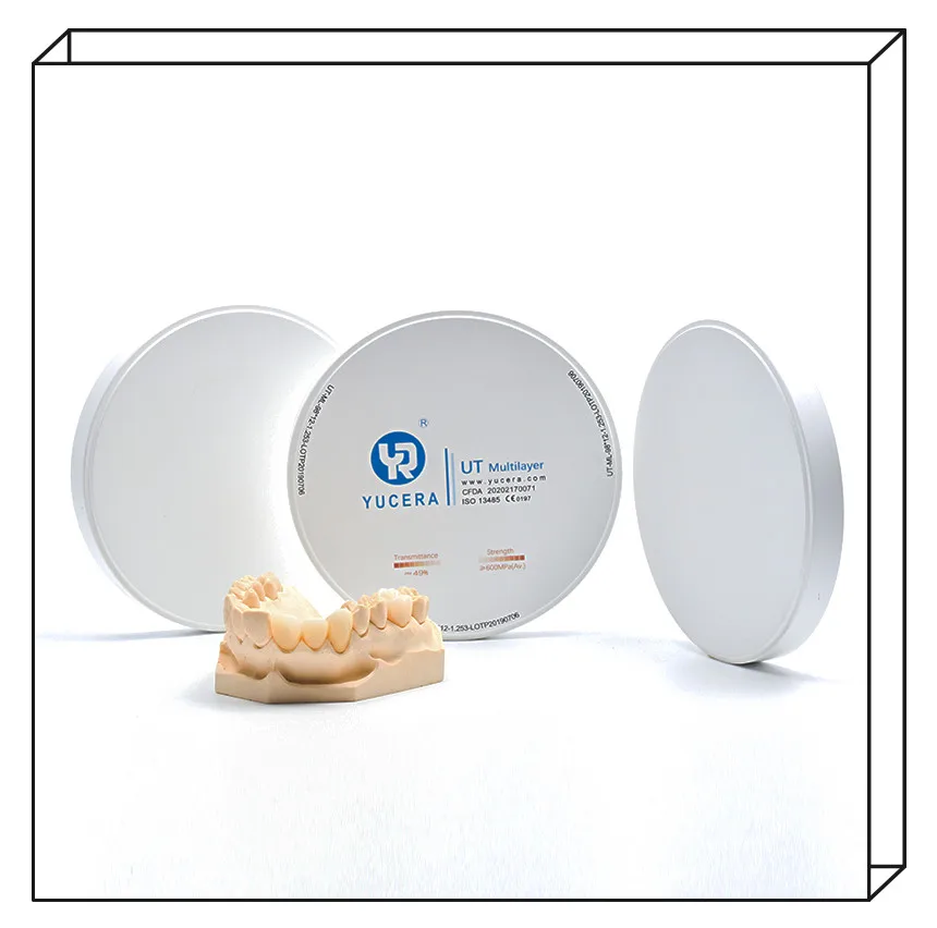 Gran Oferta Yucera UT Multicapa 49% Translúcido Laboratorio Dental CADCAM Ceramic Zirconia Disco Dental  Zirconia Bloque