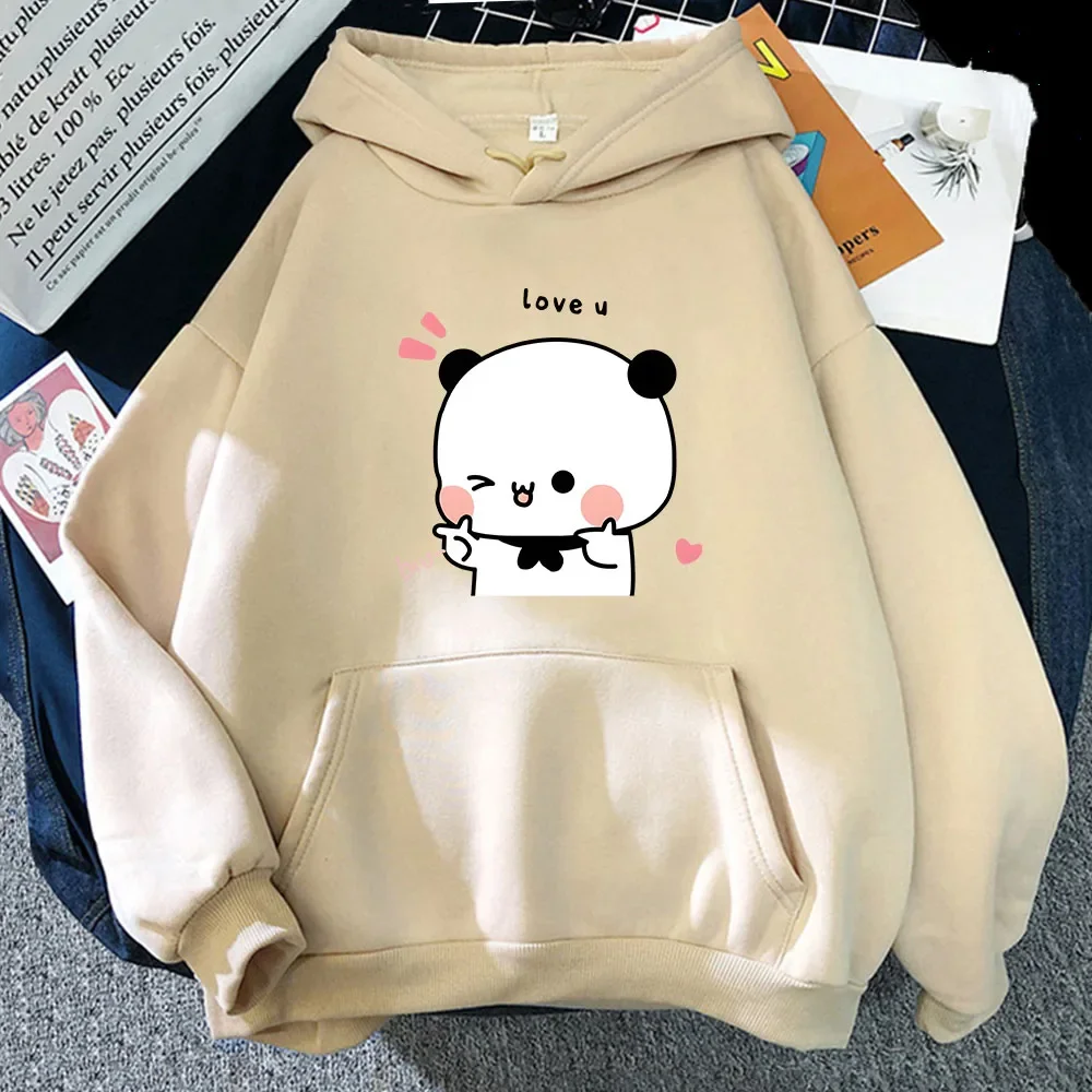 Cute Bear and Panda Hoodies Kawaii Bubu Dudu Finger guns love Sweatshirt Korean Winter Outfits autumn Winter Clothes Women/Men