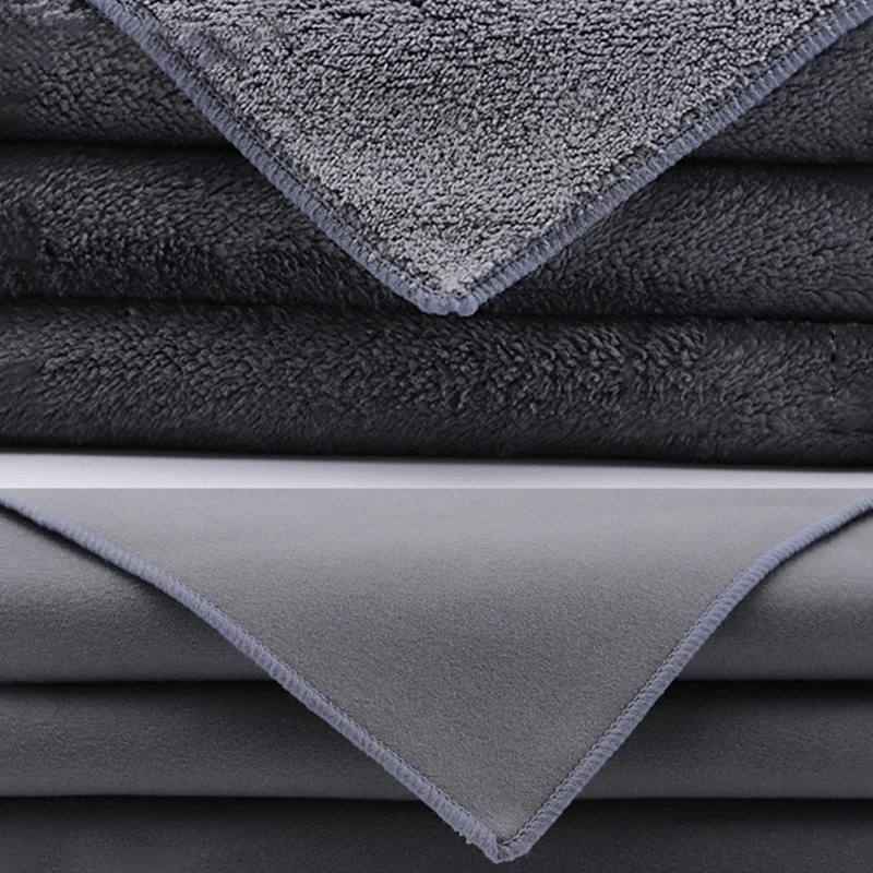New Car Suede Double Sided Microfiber Cleaning Towel Wash Towels For Maserati Logo Mc20 Ghibli Levante Quattroporte Accessories