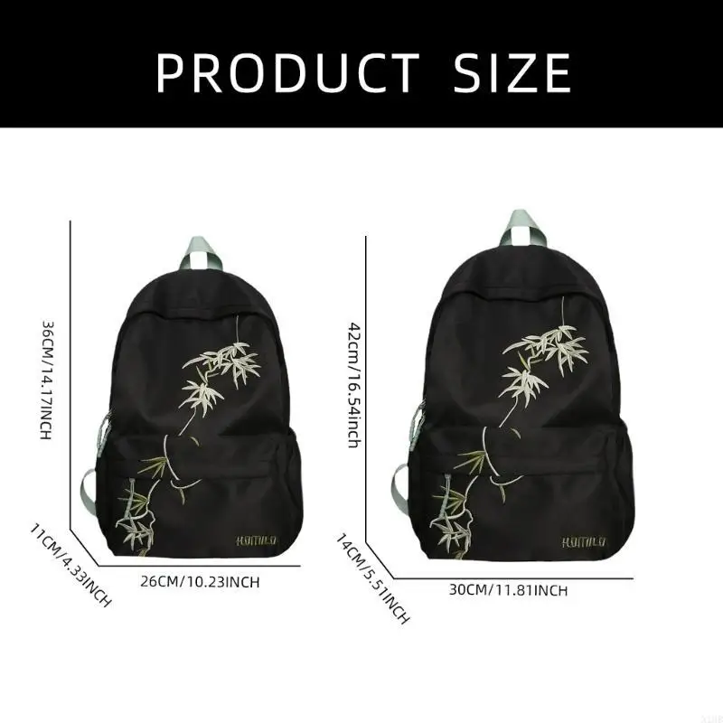 Mochila para viajar en escuela los adolescentes mochila bambú asiático mochila gran capacidad