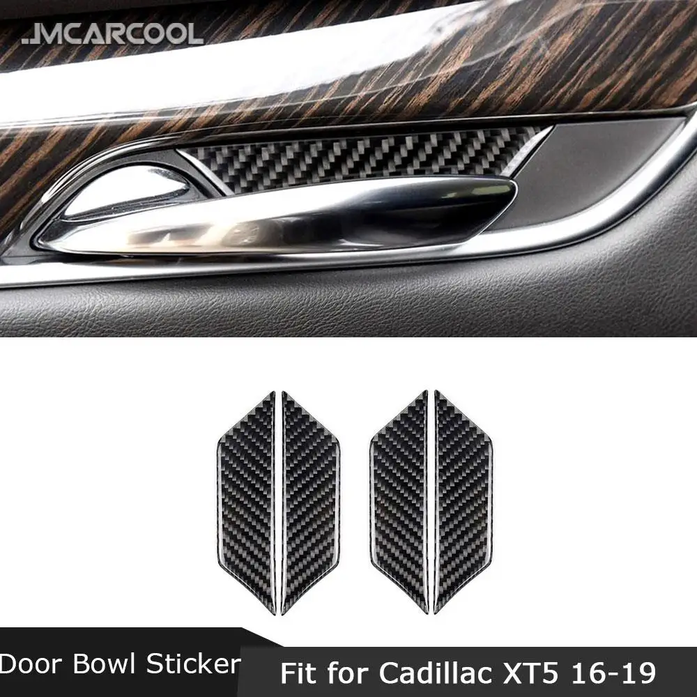 

For Cadillac XT5 2016-2019 Car Interior Trim Parts Inner door bowl Auto Sticker Decoration Carbon Fiber Car accessories