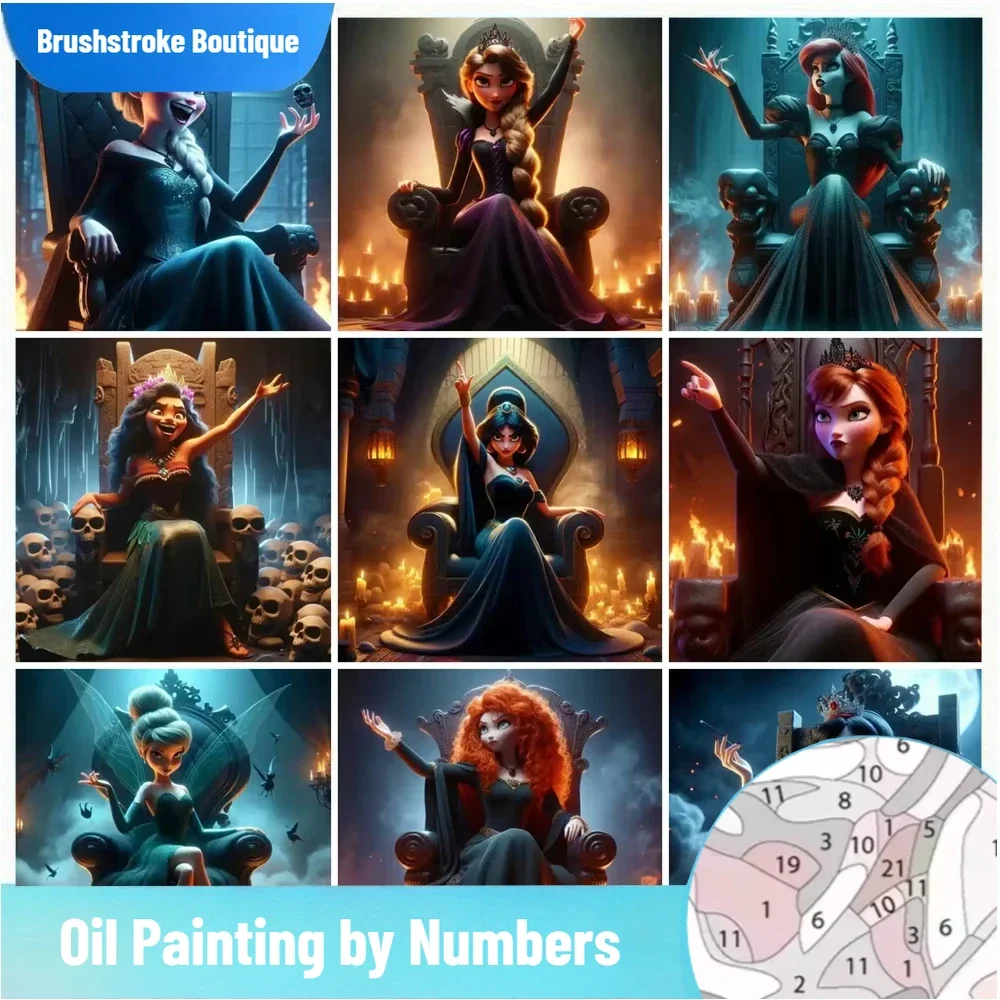 

Безрамная цифровая картина маслом по номерам, Белоснежка, принцесса, краска с номерами, домашний декор, настенное искусство, идеальный подарок