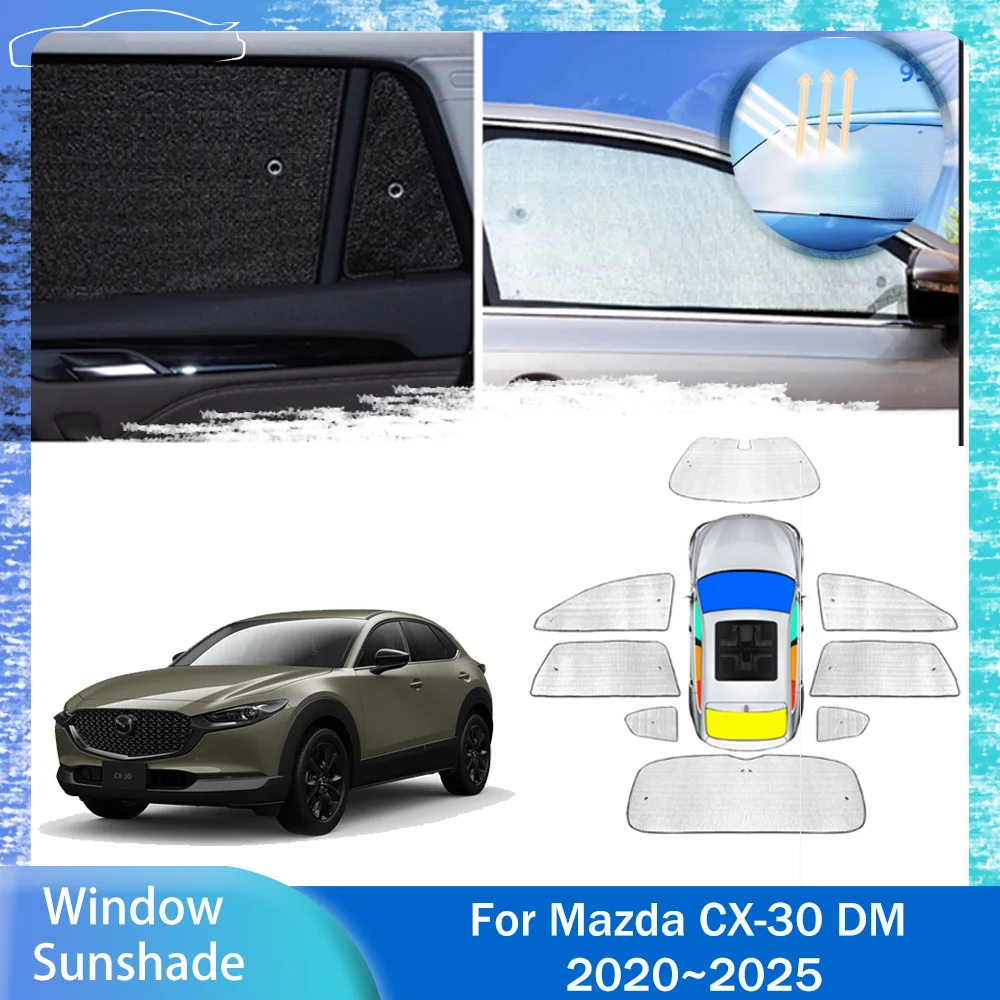 Для Mazda CX-30 DM 2020 ~ 2025 2021 2022 2023 2024 автомобильный солнцезащитный козырек для просветки бокового окна лобовое стекло солнцезащитный козырек аксессуары для зонтиков