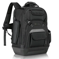 New High Quality Heavy Duty Canvas Tool Backpack Tool Bag Multi-pocket Plastic Bottom for Electrician Woodworker Tool Bag