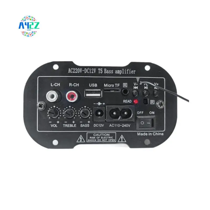 A42Z-T-5 Amplifier Board 220V Mono Subwoofer Amplifier Support Tf Usb Fm For 5-10Inch Bass Amplifier EU Plug