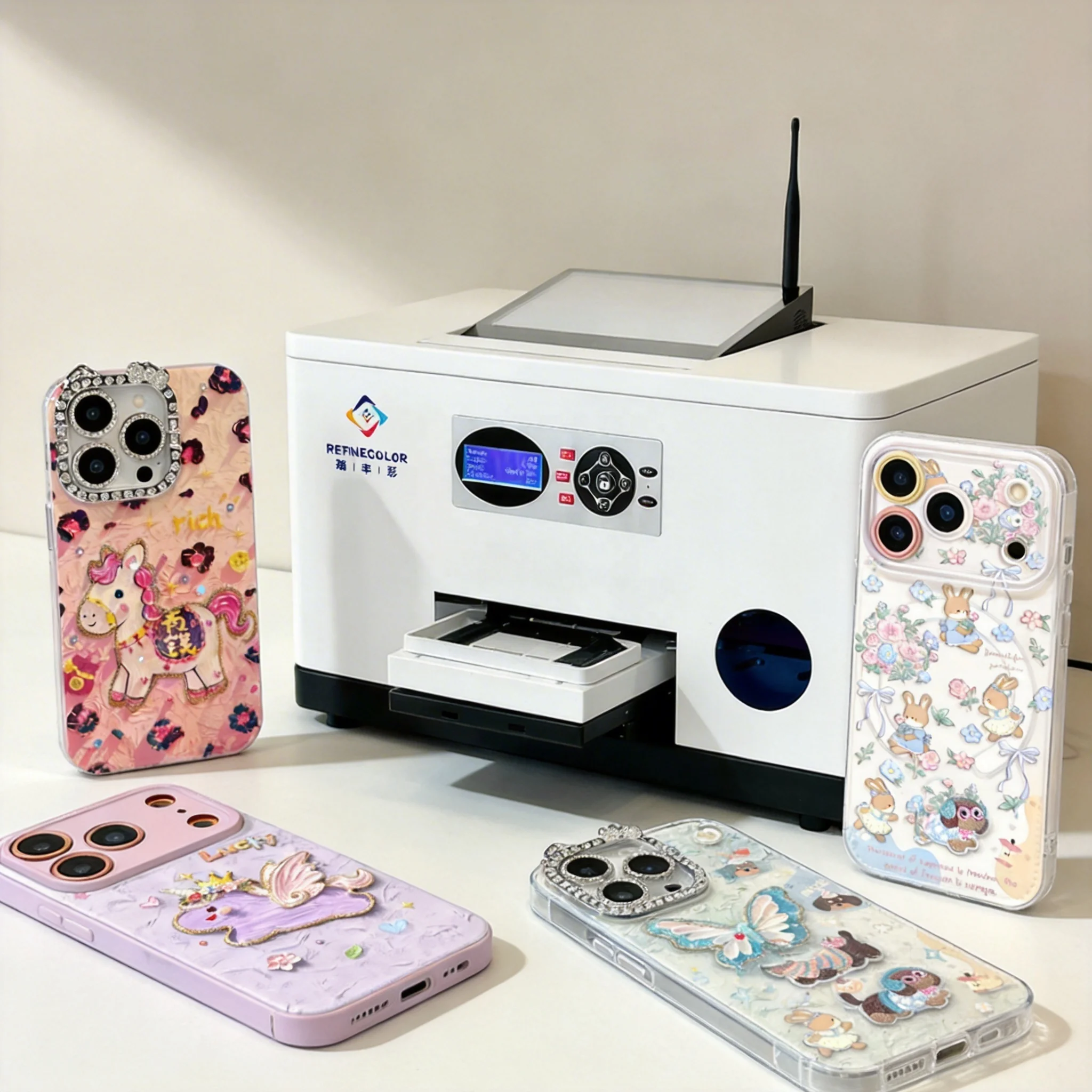 Refinecolor Phone Case Printer A3 Uv Flatbed Printer Uv Printer Mobile Phone case Printed Machine for All Popular Phone Models