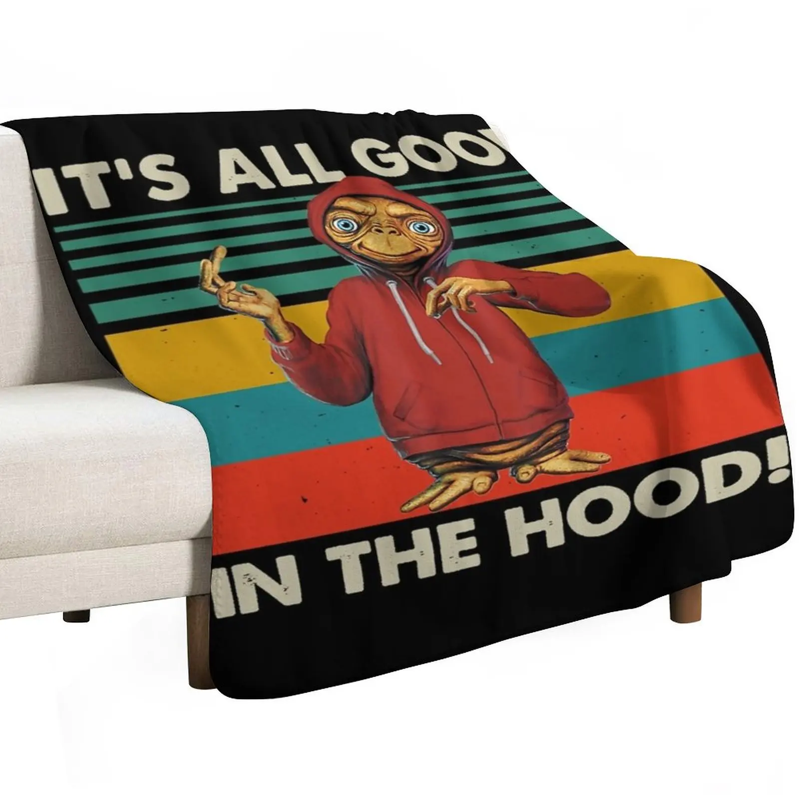 Retro Ita??s All Good in The Hood Essential T-Shirt Throw Blanket Stuffeds Loose warm winter wednesday Thin Blankets