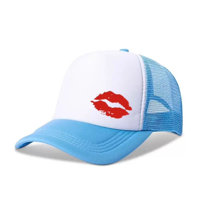 หมวกตาข่ายลำลองพิมพ์ลายกันแดด หมวกเบสบอลคอสเพลย์ หมวกบารากลาวาแบบปรับได้สำหรับคู่รัก สีแดงเซ็กซี่  สำหรับขี่มอเตอร์ไซค์