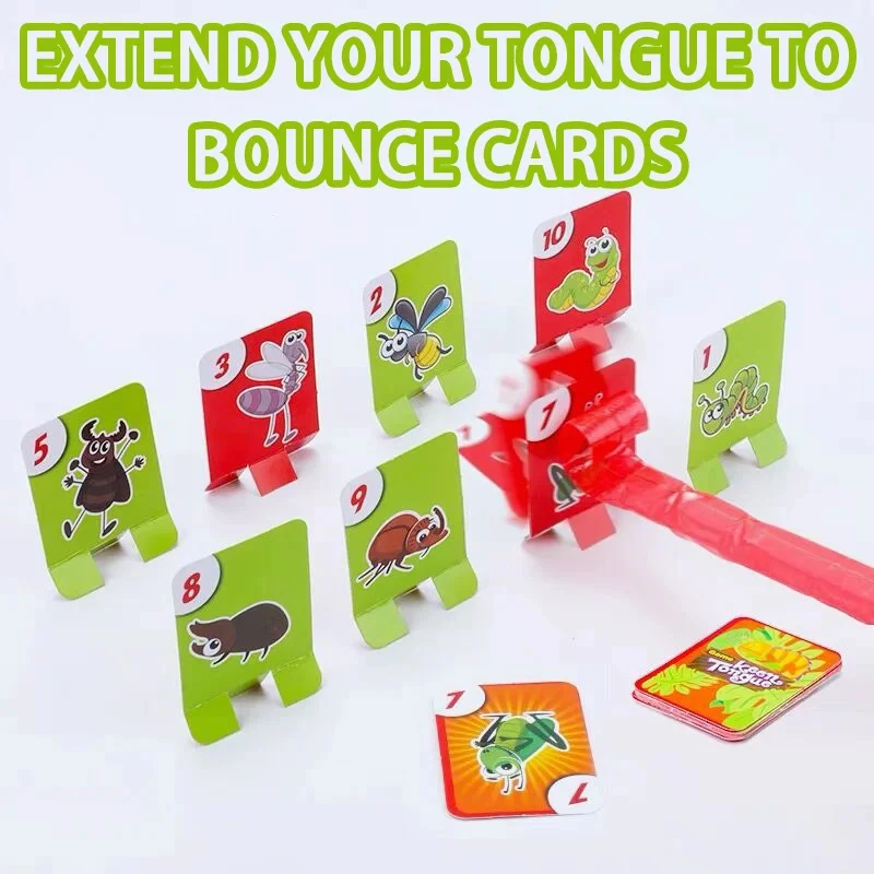 Cartes à lécher et masque de grenouille et lézard pour enfants, jeux de société, jouets de fête de famille, anti-stress, drôle, jeu de puzzle de bureau